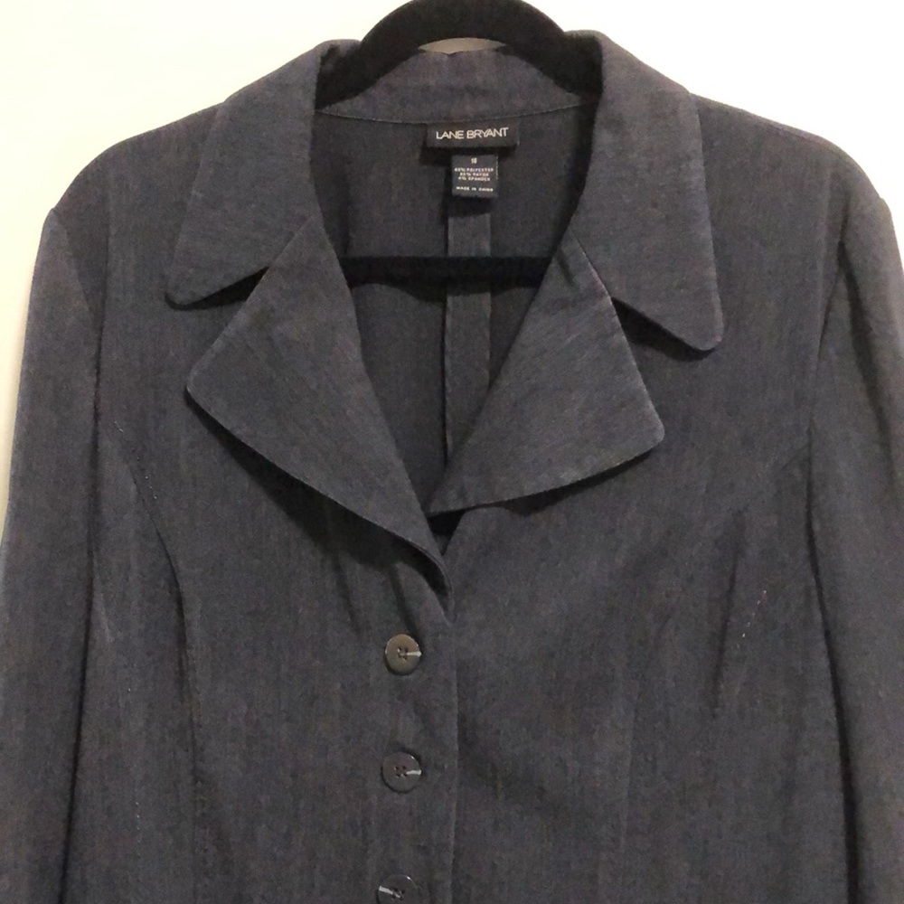 Lane Bryant Blazer Jacket Plus SZ 16 Gray